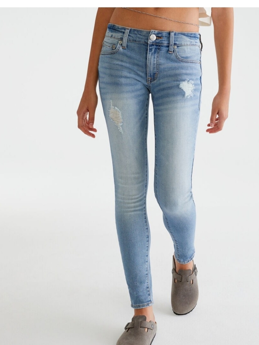 2 Aeropostale Light Blue Distressed Women's Skinny Jeans